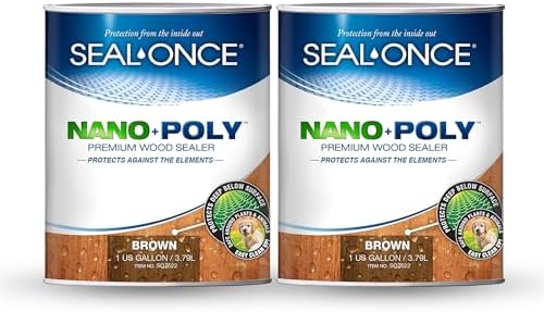 SEAL-ONCE Nano+Poly Wood Sealer and Waterproofer, Brown, 2 Gallon