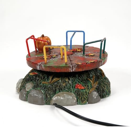 Department 56 Village Collection Accessories Halloween Scary-Go-Round Animated Figurine, 2.7 Inch, Multicolor