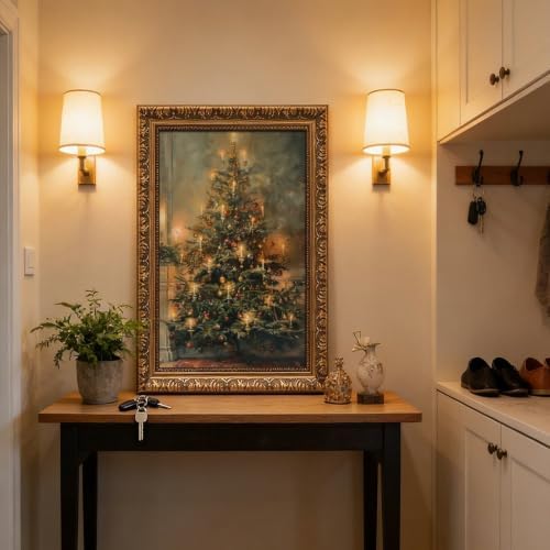 Vintage Christmas Tree Poster Nostalgic Holiday Wall Art Room Decor