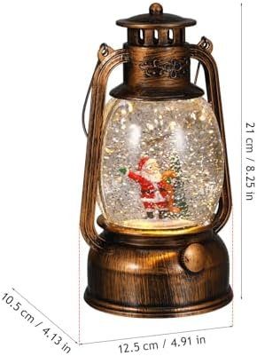 NUOBESTY Rotating Christmas Snow Globe Lantern with Music Glowing Santa LED Lighted Lantern for Festive Xmas Table Decoration USB and Battery Operated Holiday Music Box for Indoor Seasonal