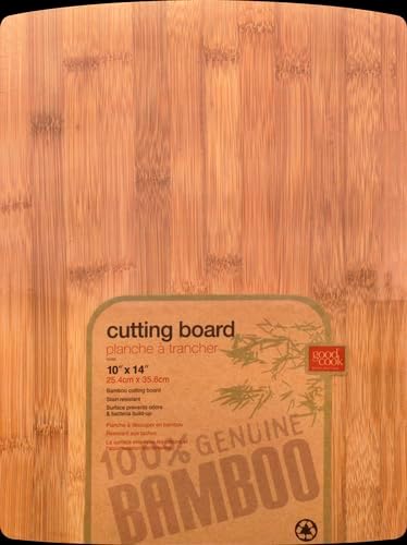 GoodCook Everyday 10" x 14" Bamboo Cutting Board, Durable Edge-Grain Wood, Moisture-Resistant, Knife-Friendly, Wooden Chopping Board for Kitchen, Low-Maintenance, Natural Bamboo