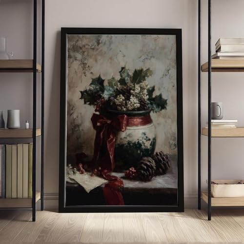 Holiday Botanical Still Life Art Print for Seasonal Home Wall Decor