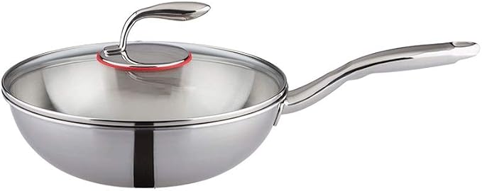 Pans Wok Saucepan Induction Kitchen U Saucepan Frying Pan Saucepan Non-Stick Pan Smokeless Pan Thick Stainless Steel Pan Compound Three-Layer Fry Pan Frying Pa,