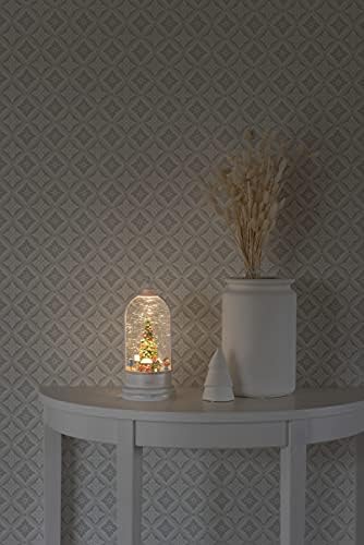 Konstsmide Christmas Decorations LED Snow Globe Christmas Market and Rotating Function/Indoor, 5 Hour Timer/Battery Operated: 3xC 1.5V (excl.)/Christmas Lantern 1 Warm White Diodes