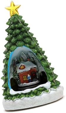 Christmas Tree House Musical Box with Train LED Light for Boy Girl Men Women Birthday Valentien Day Present Music Village