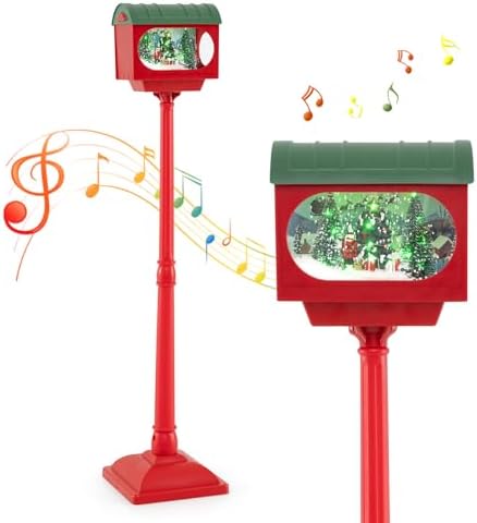 Goplus 59 Inch Musical Christmas Street Lamp, Festive Lamp Post