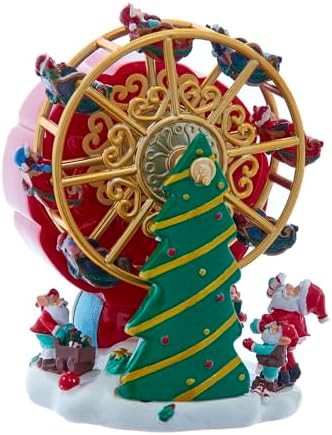 Kurt Adler 5.5" Wind-Up Musical Ferris Wheel Table Piece.