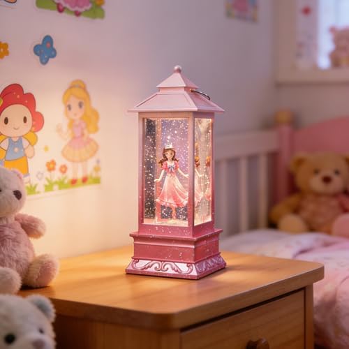 Winnie Princess Christmas Snow Globes, Rotating Shatterproof Music Box