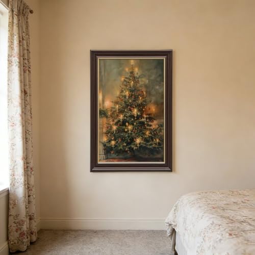 Vintage Christmas Tree Poster Nostalgic Holiday Wall Art Room Decor