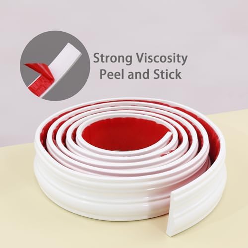 Coengwui Peel and Stick Wall Molding, Chair Rail Wainscoting Panel, Finish Trim for Home Decoration (Paintable White, 19.6ft x 1.6in)