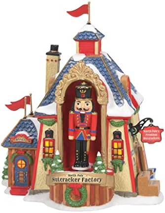 Department 56 North Pole Village Nutcracker Factory Animated Lit Building, 7.09 Inch, Multicolor