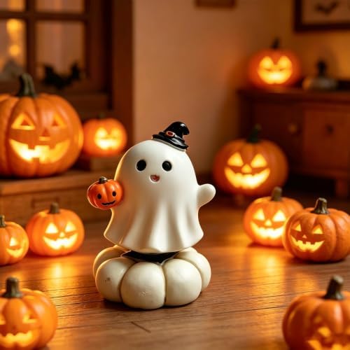 Turning Halloween Desk Decor Resin Figurine Toy Cartoon Tabletop Accent for Shelf Windowsill Coffee Table Party Display Halloween Resin Figurine Desk Accent Tabletop Ornament Shelf Display Room Base