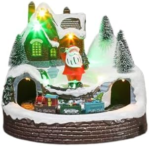 Musical Christmas Tree Train Decors Elegant Christmas Train Display with Lights and Music for Yuletide Table Christmas Display