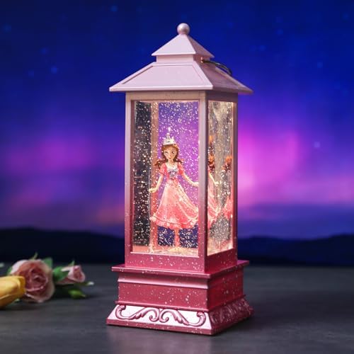 Winnie Princess Christmas Snow Globes, Rotating Shatterproof Music Box