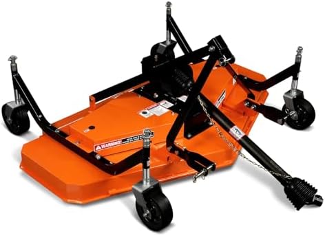 3 Point PTO 72'' Working Width Finish Mower Attachment for 18-50hp Tractor, Category 1 Hitch, 4-Tires, 0.4'' - 4.5'' Adjustable Cutting Height, Model FM180