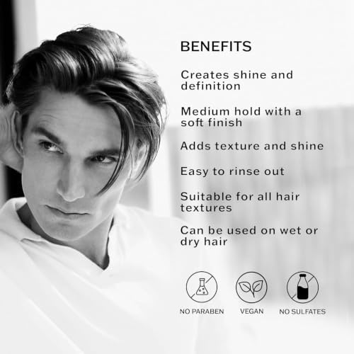 SACHAJUAN Hair Wax for Men, Medium Hold, Shine & Definition, 2.7 oz