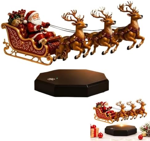 Floating Santa Sleigh, Magnetic Levitation Christmas Decor, Reindeer (1 pc)
