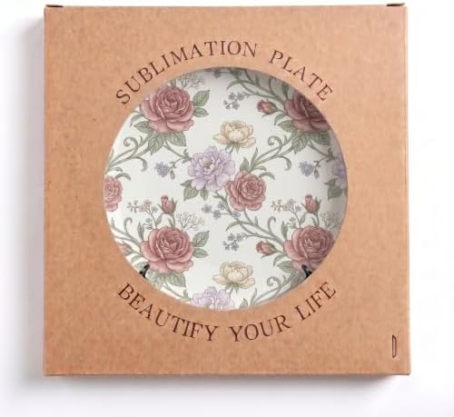 Rose Decorative Plates 8 Inch Botanical Floral Summer Wall Art Plates with Stand Home & Office