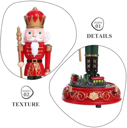 2pcs Christmas Musical Rotating Plastic Nutcracker Soldier Figurine