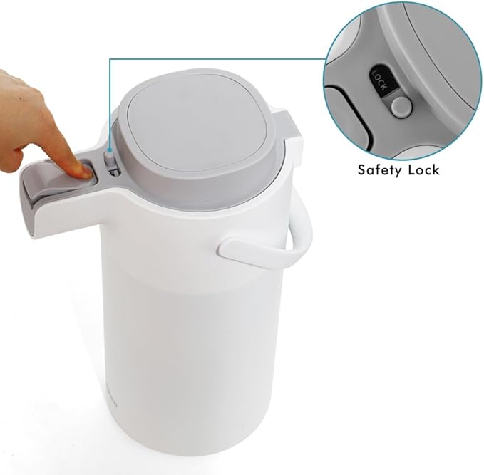 Tiken Airpot Coffee Dispenser with Pump - Coffee Carafes for Keeping Hot - Beverage Dispenser - 135oz/4L Thermal Coffee Carafe for Hot Liquids - Stainless Steel Insulated Coffee Thermos Carafe