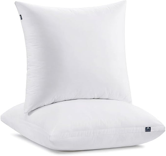 ACCURATEX Euro Pillows Set of 2 with Removable Cover, Luxury Hotel Quality Down Alternative Pillow Insert 26×26 for Bed, Sofa and Couch, Soft and Supportive, Machine Washable