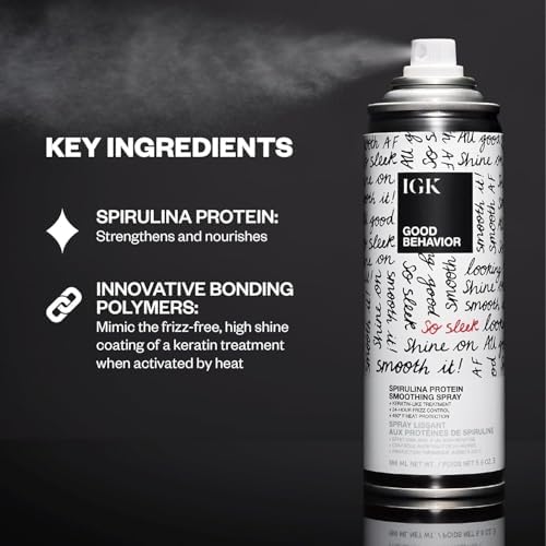 IGK Good Behavior Frizz Fighters Set, 4-in-1 Prep + Smoothing Spray Duo