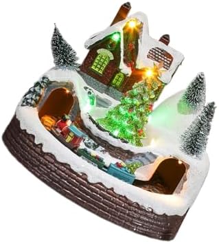 Musical Christmas Tree Train Decors Elegant Christmas Train Display with Lights and Music for Yuletide Table Christmas Display