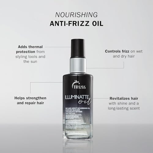 TRUSS Illuminatte Nourishing Hair Oil, Heat Protectant, 2.02 fl oz