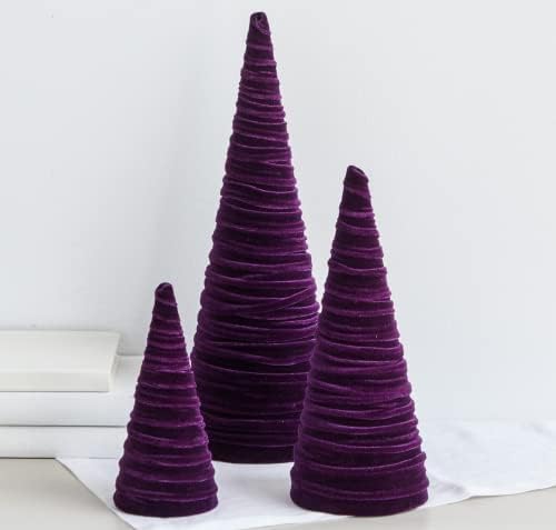 Your Heart's Content Plum Velvet Trees Set of 3 (Plum)