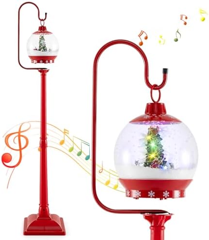 Goplus 68 Inch Musical Christmas Street Lamp, Festive Lamp Post
