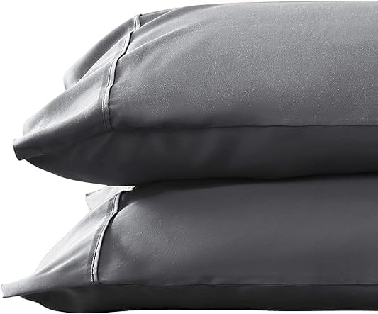 1000 TC Dark Gray Standard Pillowcases Set of 4 100% Egyptian Cotton Pillow Cases with Long Staple Cotton & Sateen Weave, Silky Soft Hotel - Like Bed Pillow Covers for Comfy Sleeping, Snug Fit