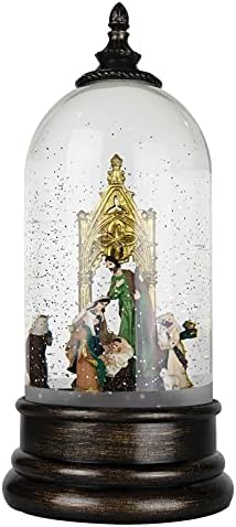 10 in Light-Up Rotating Nativity Snow Globe Lantern - Holy Family