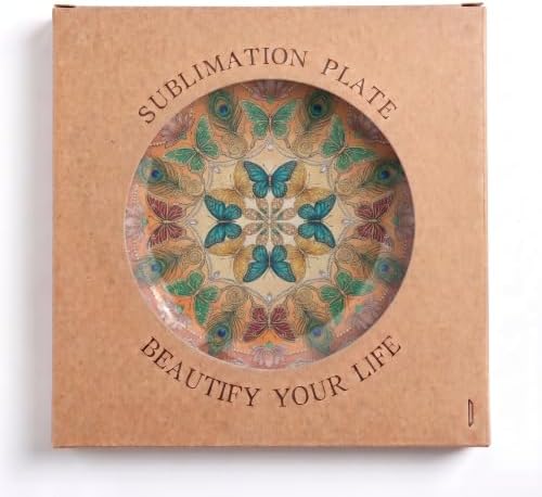 Boho Decorative Plates 10" Mandala Butterflies Wall Hanging Plates with Stand Home & Office