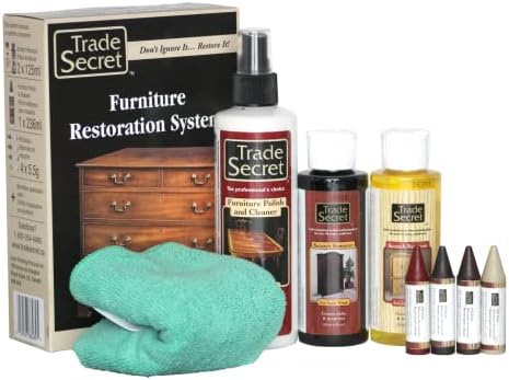 Trade Secret Wood Furniture Repair Kit with Polish, Sticks and Cloth