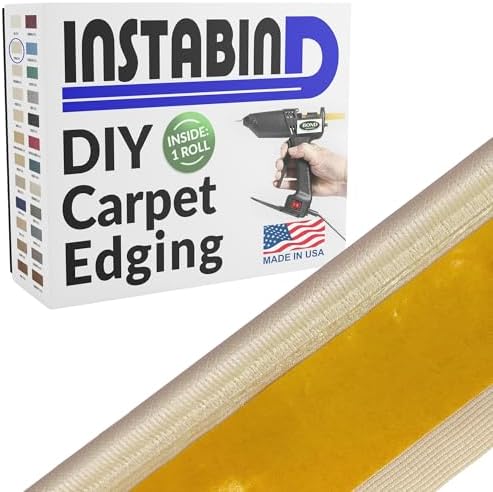 Instabind DIY Carpet Binding Tape-Regular Style Edge Trim-Light Tan, 54 LFT