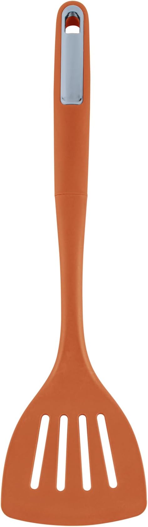 Restaurantware Silicone Utensil Set Pack of 1 Non-Slip Handle 6-Piece Kitchen Tool Set, Heat-Resistant Dishwasher-Friendly Cooking Accessories, Durable Orange Cooking Utensils