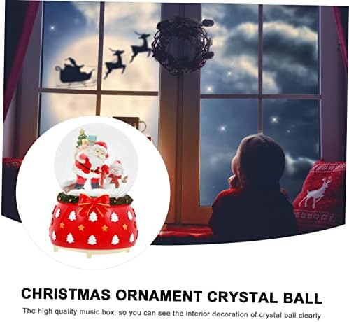 1pc Christmas Crystal Music Box Decoration Rotating Scene Festive Tabletop Adornment for Holiday Parties and