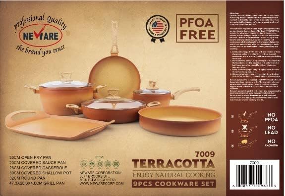 Terracotta 9 Piece Cooking Set with Griddle, Comal - Terracotta