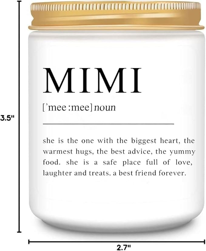 LEIOH Mimi Gifts Mothers Day Gifts for Mimi,Mimis Grandma Grandmother Christmas Birthday Present Lavender Jar Candle