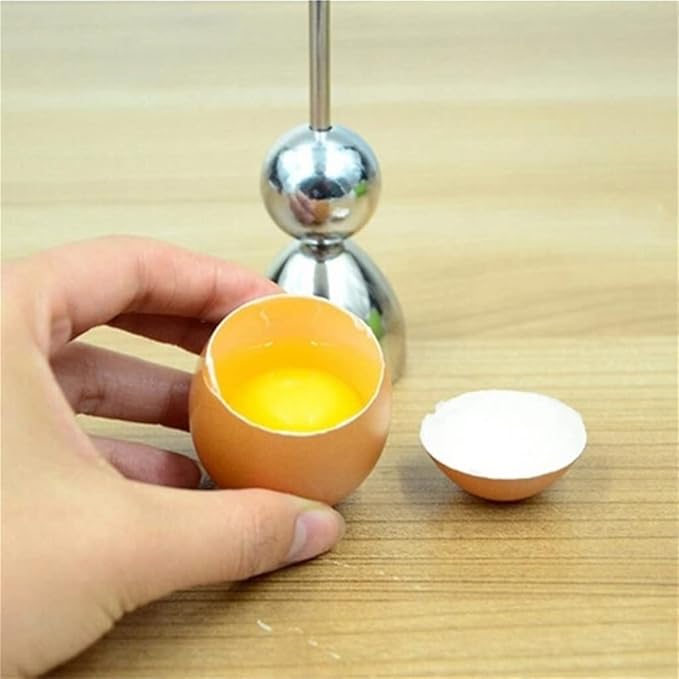 Stainless Steel Eggshell Opener French Measuring Ball Egg Cutting Beater Kitchen Tool Cooked