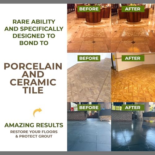 CoverTec GlazeGuard High-Gloss Tile & Grout Sealer – Wet Look Waterproof Finish for Ceramic, Porcelain & Stone – Protects Showers & Floors – Long-Lasting Barrier (1 Qrt Kit)