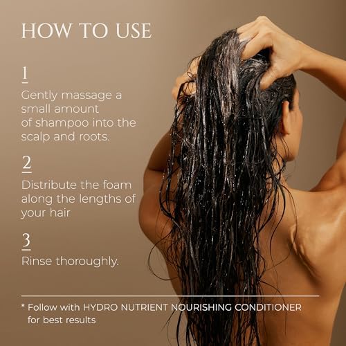 HADAT Hydro Nourishing Moisture Shampoo – Salon-Grade Sulfate-Free, For Dry, Frizzy, or Color-Treated Hair – Deep Hydration, Shine & Smooth Finish – Professional Haircare, 27.05 Fl oz (Pack of 1)