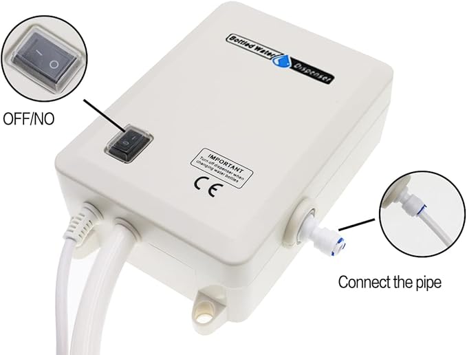 TDRRICH Bottled Water Dispensing Pump System Single-Tube, Drinking Electric Water Pump for 5 Gallon Flow Rate 2L Power 30W Pressure Value 60PSI for Homes Offices Bars Restaurants