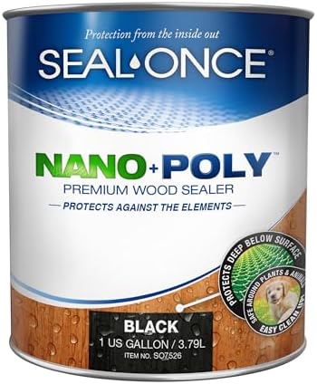Seal-Once Nano+Poly Wood Sealer and Waterproofer, Black, 1 Gallon