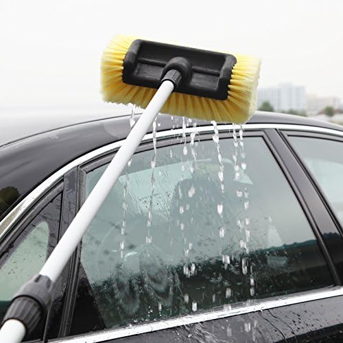 CARCAREZ 10" Car Wash Brush Head with Soft Bristle for Auto RV Truck Boat Camper Exterior Washing Cleaning, Yellow