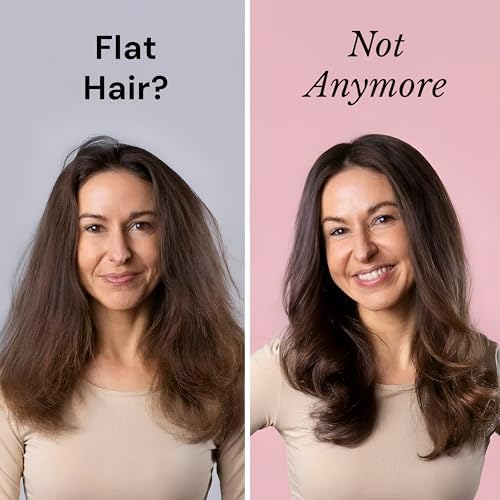 L'ANGE HAIR Le Volume 2-in-1 Titanium Blow Dryer Brush | Frizz Control Blowout Hair Dryer Brush for Drying and Styling | Volumizing Hot Air Styler for All Hairstyles | Oval Barrel | Blush - 75mm
