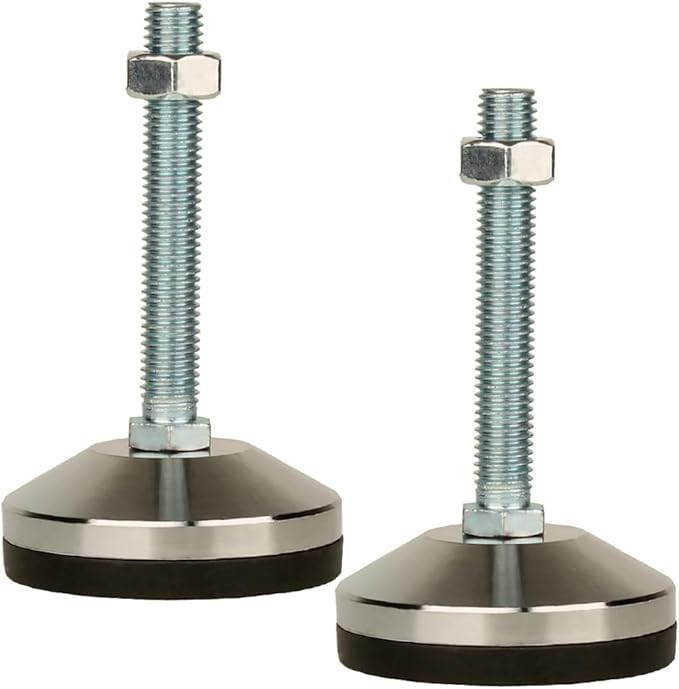Heavy Duty Leveling Screw Leg,Leg Leveler 3.14" Dia Base,Adjustable Leveling feet M14Thread, 1700 Lb Capacity,Capacity for Workbench, Machine, Cabinet, (D80xM14x100,2 Pcs,Black)