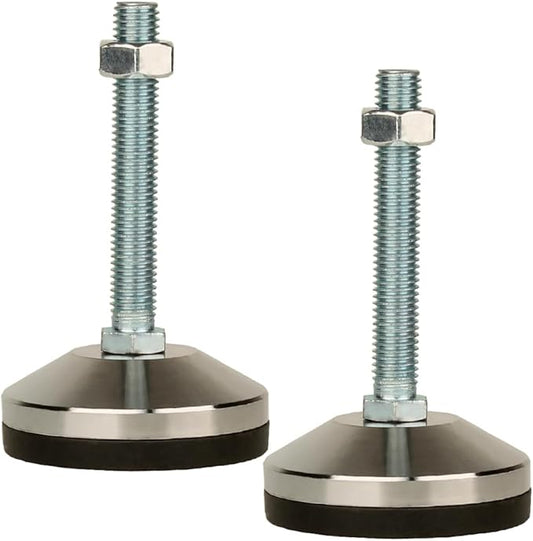 Heavy Duty Leveling Screw Leg,Leg Leveler 3.14" Dia Base,Adjustable Leveling feet M14Thread, 1700 Lb Capacity,Capacity for Workbench, Machine, Cabinet, (D80xM14x100,2 Pcs,Black)