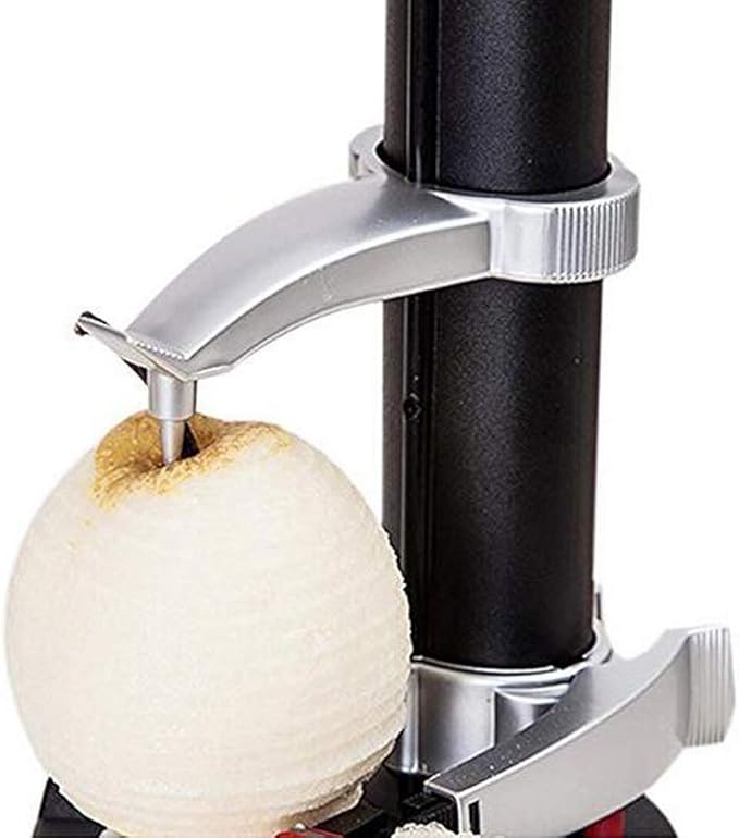 Electric Potato Peeler Automatic Rotating Apple Peeler Tool Multifunction Stainless Steel Potato Pear Fruit Vegetable Peeling Machine for Home Kitchen (Black)