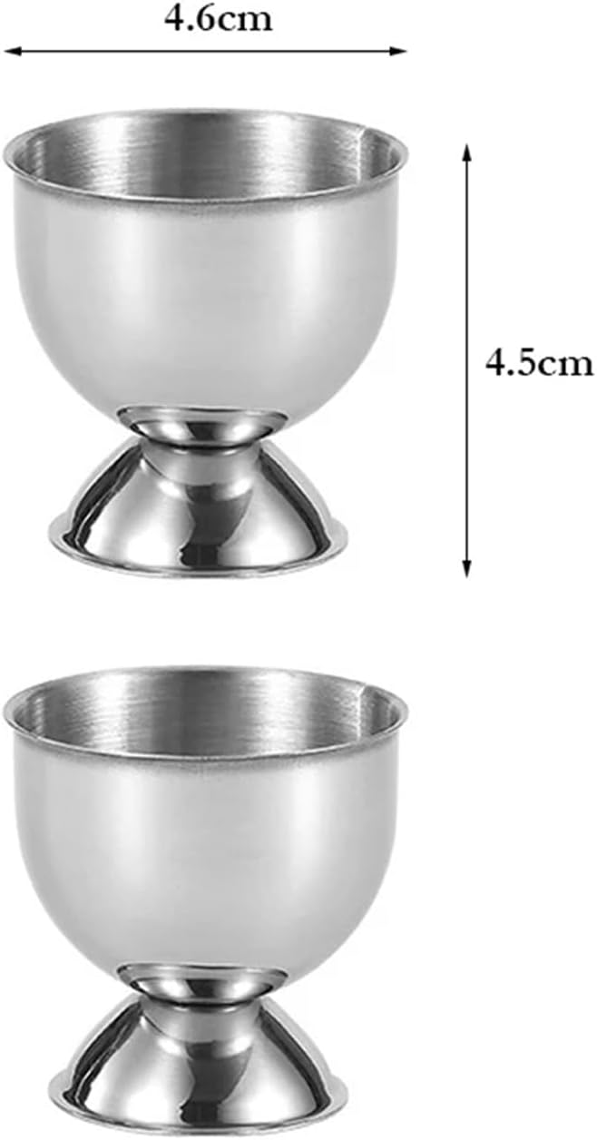 Stainless Steel Eggshell Opener Soft Boiled Egg Cup Holder Home Kitchen Gadgets(2Pcs Egg Cups)